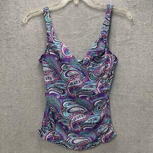Assets By Spanx Paisley Tankini Size Small